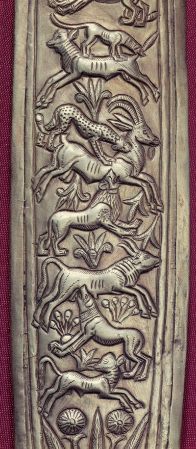 Antelope, Deer and a Calf Being Attacked by a Leopard, a Lion and a Dog (detail) by Egyptian 18th Dynasty